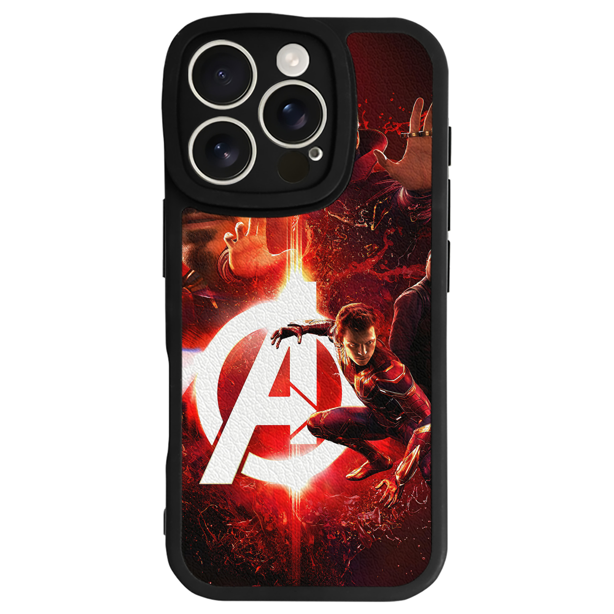 （画像用） アベンジャーズ The Avengers 【iPhone 16シリーズ対応】シリコンスマホケース（レザー調） 材質：シリコン